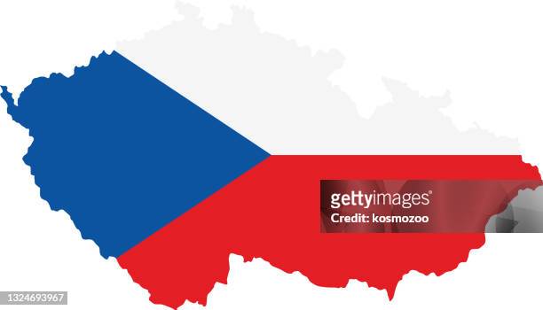 czech republic flag map - czech republic flag stock illustrations