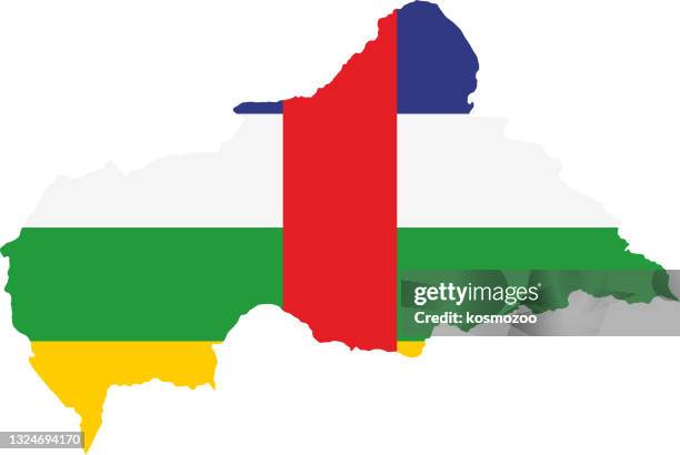 flagge der zentralafrikanischen republik - central african republic stock-grafiken, -clipart, -cartoons und -symbole