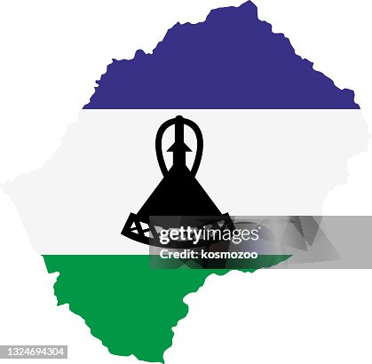 Lesotho flag map Lesotho flag map