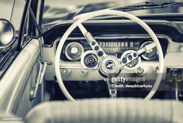 inside view of classic ford mustang - old car interior stock pictures, royalty-free photos & images