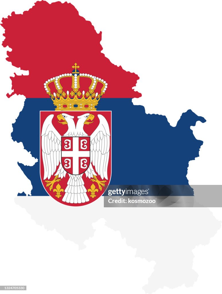 Serbia flag map