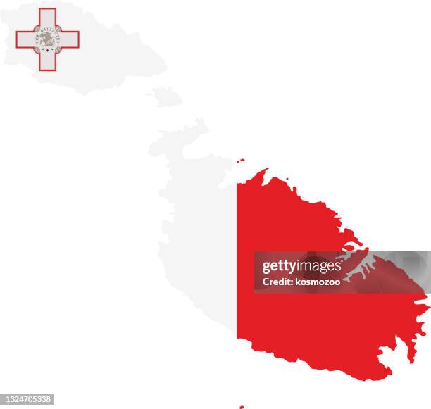 malta flag map - modern malta stock illustrations