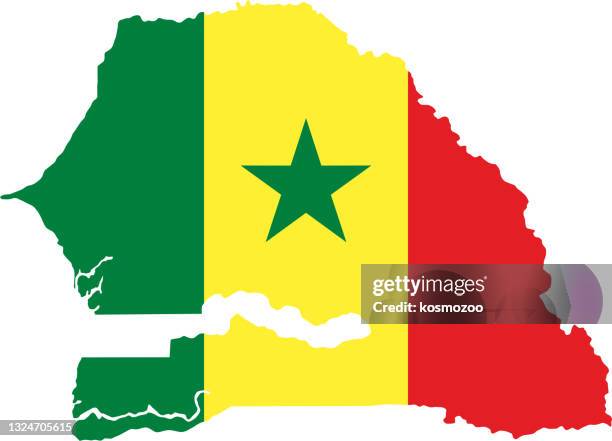 ilustrações, clipart, desenhos animados e ícones de mapa da bandeira do senegal - senegal