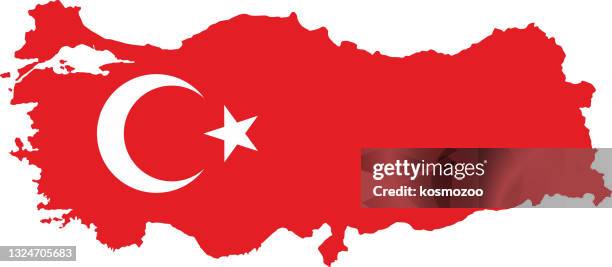 ilustraciones, imágenes clip art, dibujos animados e iconos de stock de mapa de la bandera de turquía - bandera turca