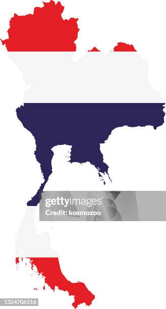 thailand flag map - thai flag stock illustrations