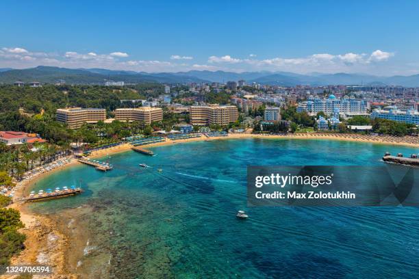 A picturesque bay with beaches and hotels in the Avsallar region of the Turkish resort town of Alanya