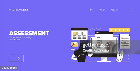Assessment Concept for Landing Page, Website Banner, Online Advertising, Advertising and Marketing Material Assessment Concept for Landing Page, Website Banner, Online Advertising, Advertising and Marketing Material