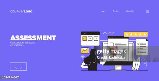 assessment concept for landing page, website banner, online advertising, advertising and marketing material - web designer 幅插畫檔、美工圖案、卡通及圖標