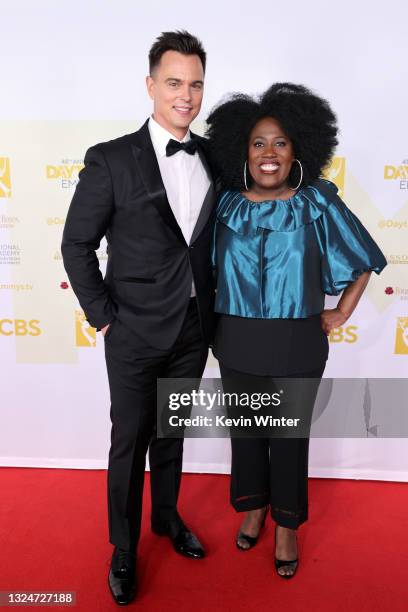 In this image released on June 21, Darin Brooks and Sheryl Underwood attend the 48th Annual Daytime Emmy Awards at Associated Television Int'l...