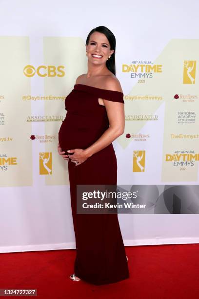 In this image released on June 21, Melissa Claire Egan attends the 48th Annual Daytime Emmy Awards at Associated Television Int'l Studios in Burbank,...