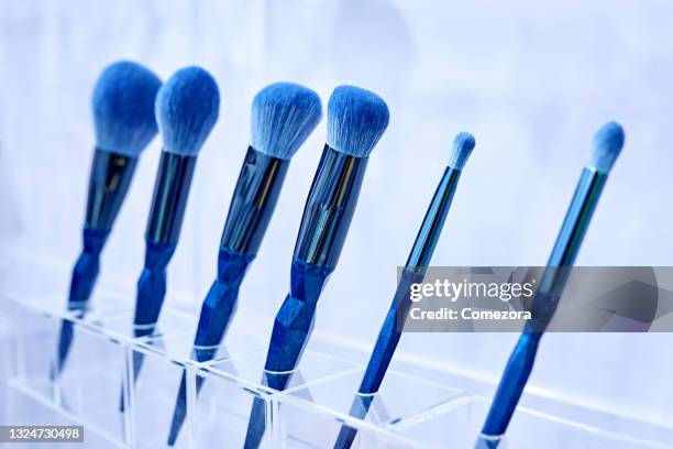 make-up brushes - makeup pile stock pictures, royalty-free photos & images