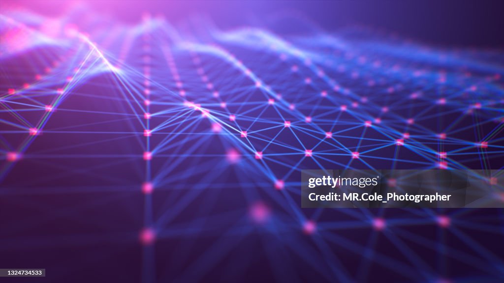 3D Rendering futuristic abstract background for blockchain and cryptocurrency concept