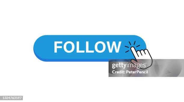 folgen sie button und cursor. vektor-stock-illustration - hinterherlaufen stock-grafiken, -clipart, -cartoons und -symbole