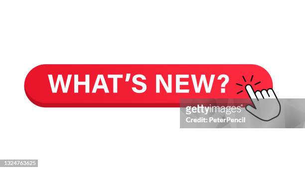 what's new button and cursor. vector stock illustration - new icon stock illustrations