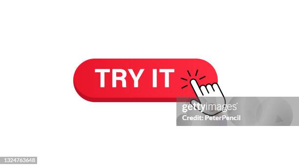 try it button and cursor. vector stock illustration - computer mouse white background stock illustrations