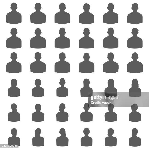 set of anonymous people avatars - headshot icon stock illustrations