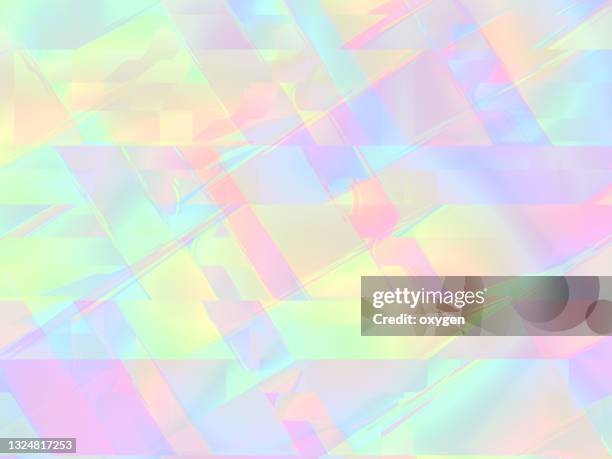 abstract holographic neon dynamic geometric waves flowing background - holograma - fotografias e filmes do acervo