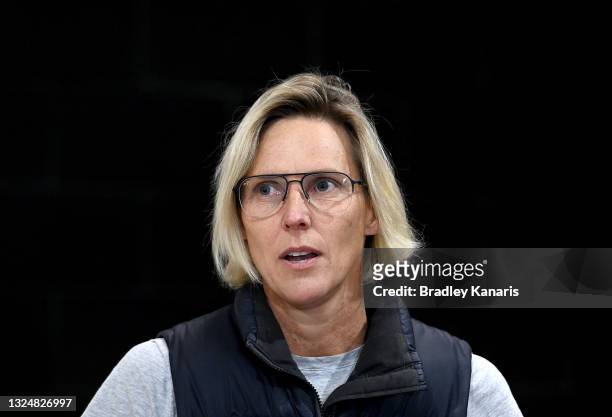 Deputy Chef de Mission of the Australian Olympic Team for Tokyo, Susie O’Neill, speaks during the Australian Olympic Weightlifting team selection...