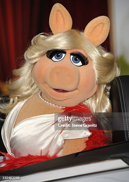 Miss Piggy attends "The Muppet" Los Angeles Premiere at the El Capitan Theatre on November 12, 2011 in Hollywood, California.