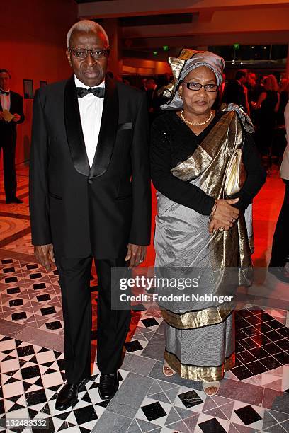 President of the IAAF Lamine Diack and his wife Bintou Diack attend the International Association of Athletics Federations World Gala on November 12,...