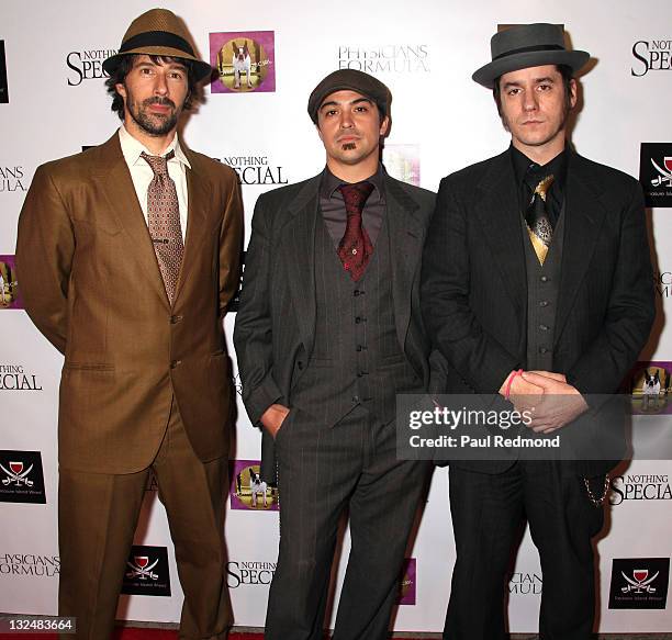 Band The Peculiar Pretzelmen Jason Gonzalez ,Deacon Kevin Incroyable arrives at "Nothing Special" - Los Angeles Premiere at Laemmle Music Hall on...