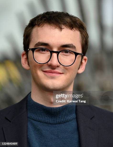 Isaac Hempstead Wright attends the Game Of Thrones Iron Statue unveiling in Leicester Square on June 22, 2021 in London, England. The statue marks...