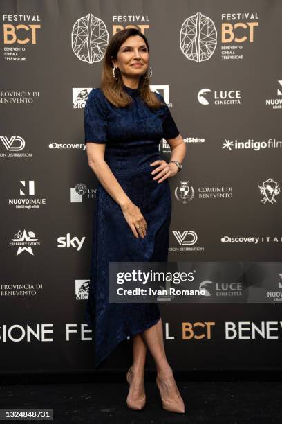 Maria Pia Calzone poses at the photocall at the 5th edition of the Festival Benevento Cinema Televisione on June 21, 2021 in Benevento, Italy.