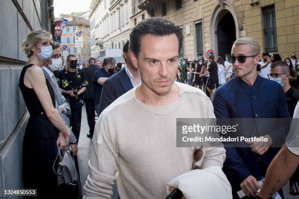 Irish actor Andrew Scott guest of the Giorgio Armani fashion show, one of the few shows in the presence of the Milan Fashion Week dedicated to men's...