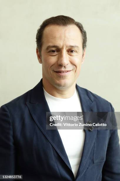 Stefano Accorsi attends the presentation of the book Album Stefano Accorsi during the Milan Men's Fashion Week Spring/Summer 2021/22 on June 22, 2021...