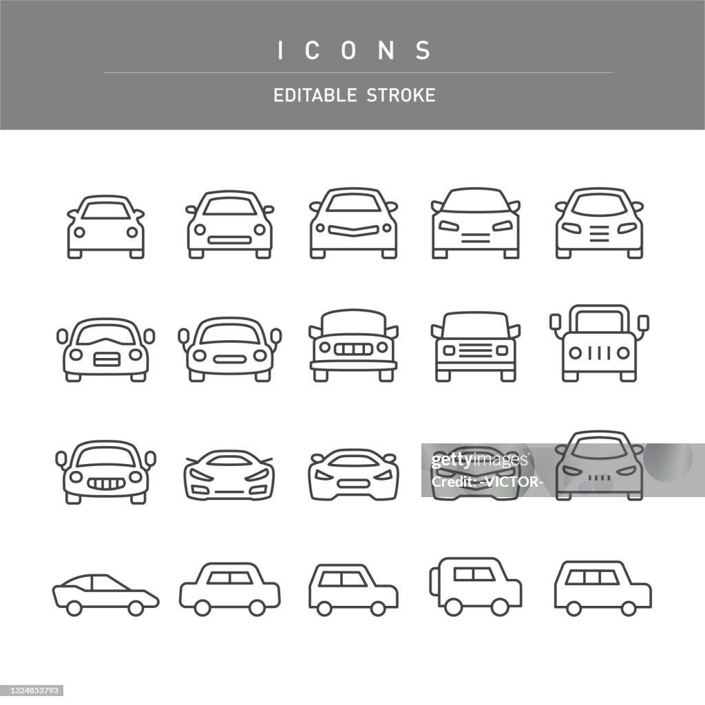 Car Icons - Line Series