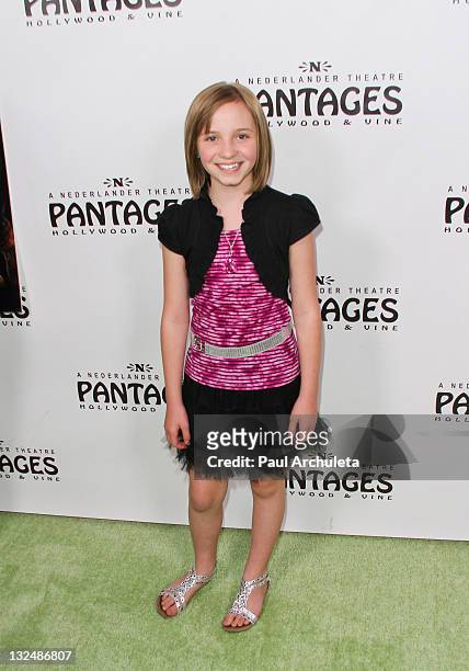Actress Kayley Stallings arrives at ""Shrek The Musical"" opening night at the Pantages Theatre on July 13, 2011 in Hollywood, California.
