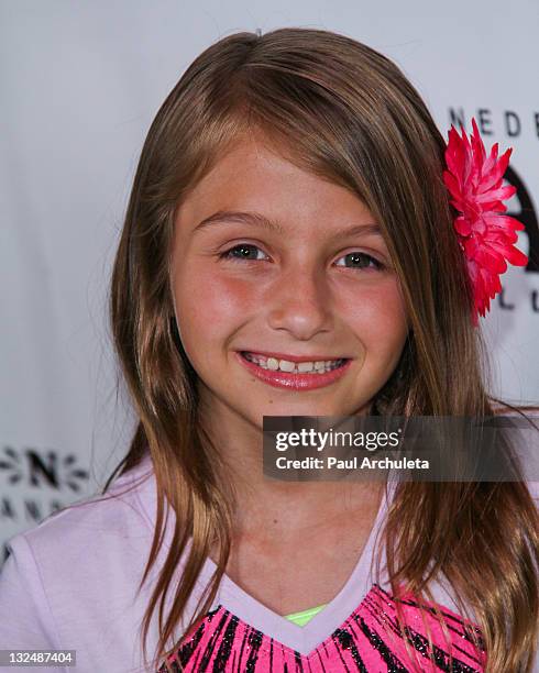 Actress Sophia Strauss arrives at ""Shrek The Musical"" opening night at the Pantages Theatre on July 13, 2011 in Hollywood, California.