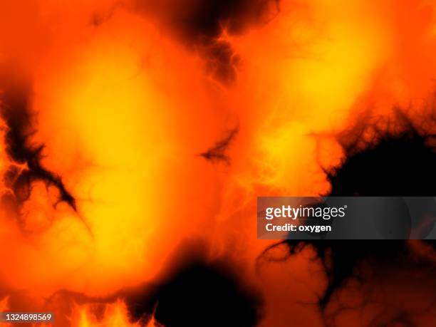 abstract fire motion background orange black steam of psychedelic lava - watercolour orange and black stockfoto's en -beelden