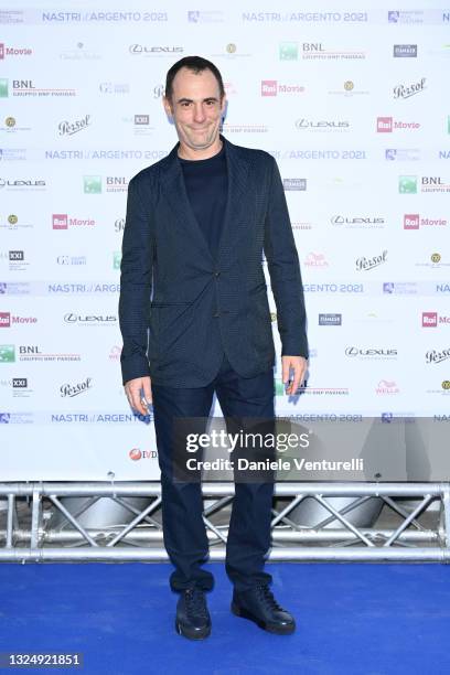 Elio Germano attends the Nastri D'Argento 2021 red carpet on June 22, 2021 in Rome, Italy.
