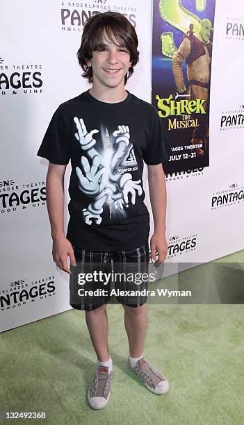 Zachary Gordon at ""Shrek The Musical"" - Los Angeles Opening Night held at The Pantages Theatre on July 13, 2011 in Hollywood, California.