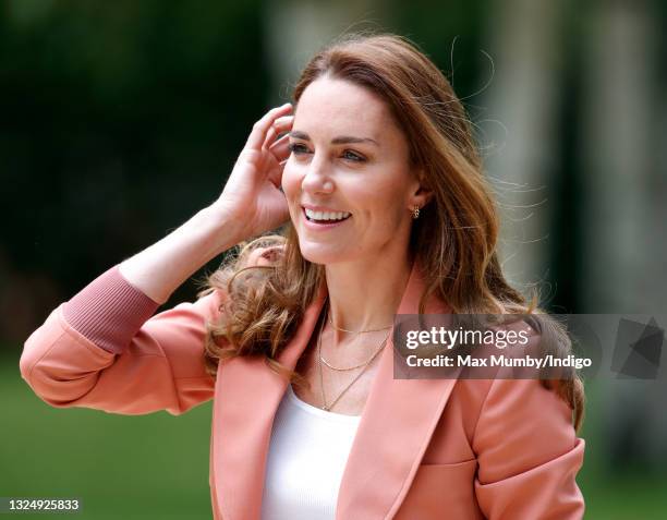 Catherine, Duchess of Cambridge, in her role as patron, visits the 'Urban Nature Project' at The Natural History Museum on June 22, 2021 in London,...