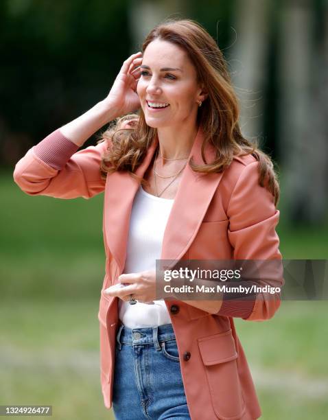 Catherine, Duchess of Cambridge, in her role as patron, visits the 'Urban Nature Project' at The Natural History Museum on June 22, 2021 in London,...