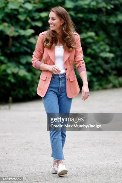 Catherine, Duchess of Cambridge, in her role as patron, visits the 'Urban Nature Project' at The Natural History Museum on June 22, 2021 in London,...