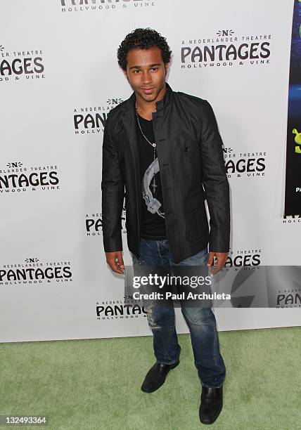 Actor Corbin Bleu arrives at ""Shrek The Musical"" opening night at the Pantages Theatre on July 13, 2011 in Hollywood, California.