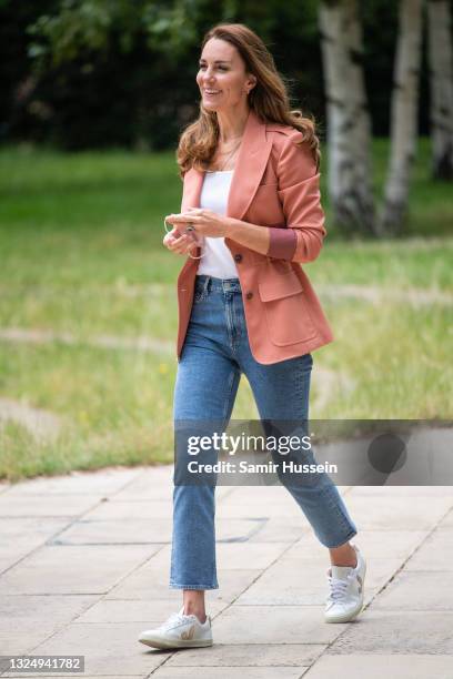 Catherine, Duchess of Cambridge visits 'The Urban Nature Project' at The Natural History Museum on June 22, 2021 in London, England.