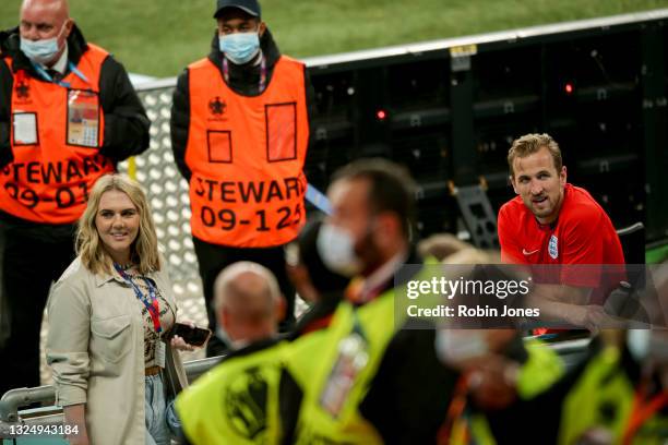 Harry Kane of England with his wife Katie Goodland after his side's 1-0 win during the UEFA Euro 2020 Championship Group D match between Czech...