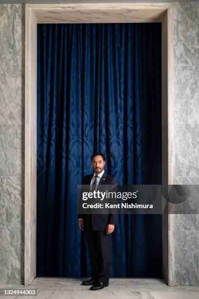 United States Representative Joaquin Castro is photographed for Los Angeles Times on May 13, 2021 in the Rayburn House Office Building in Washington,...