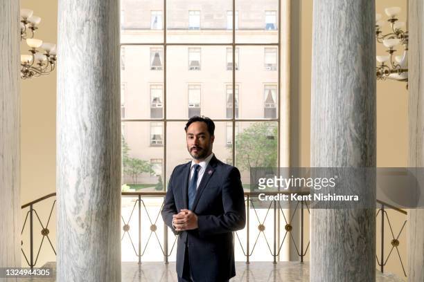 United States Representative Joaquin Castro is photographed for Los Angeles Times on May 13, 2021 in the Rayburn House Office Building in Washington,...