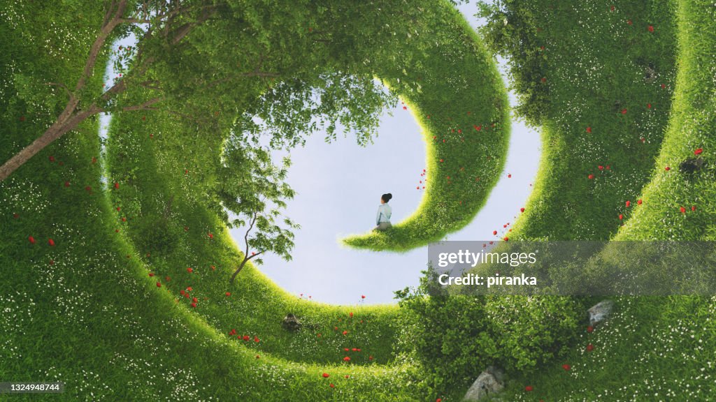 A green spiral