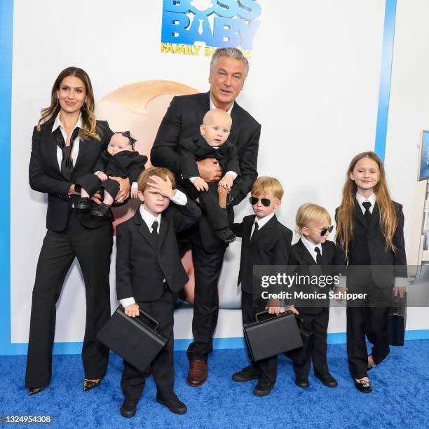 Alec Baldwin, Hilaria Baldwin and their children Lucia Baldwin, Rafael Baldwin, Eduardo Baldwin, Leonardo Baldwin, Romeo Baldwin and Carmen Baldwin...