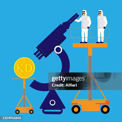 Dinar under microscope Dinar under microscope