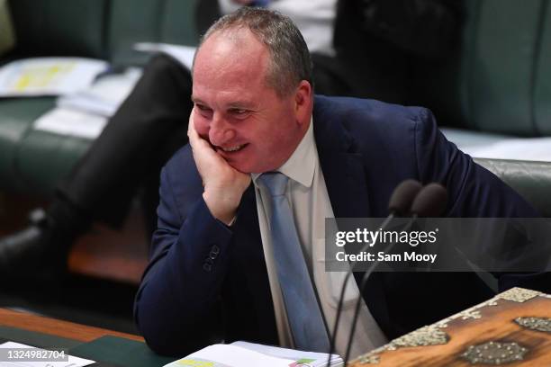 Deputy Prime Minister Barnaby Joyce during Question Time in the House of Representatives at Parliament House on June 23, 2021 in Canberra, Australia....