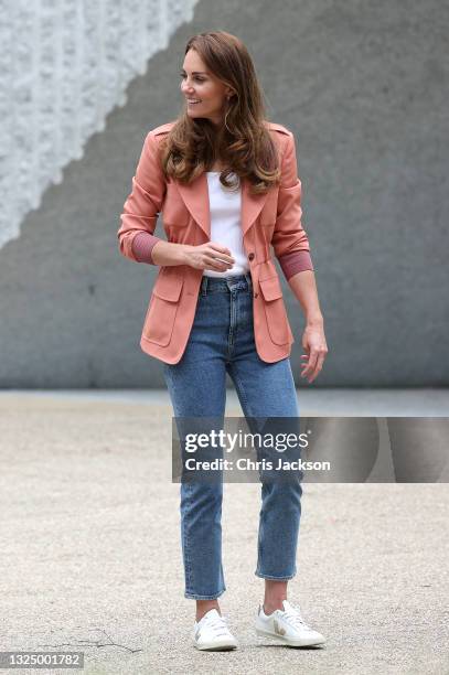 Catherine, Duchess of Cambridge visits 'The Urban Nature Project' at The Natural History Museum on June 22, 2021 in London, England. The Natural...