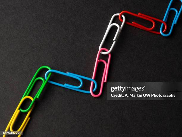 colourful charts on black background - paper clip stock pictures, royalty-free photos & images