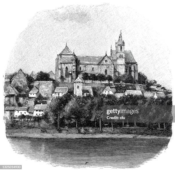 breisach am rhein, altbreisach - breisach stock illustrations